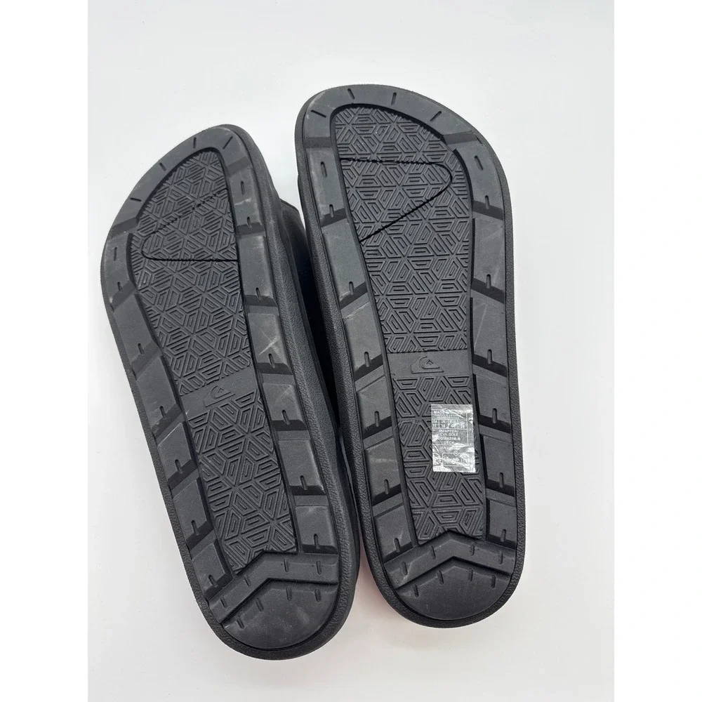 Quiksilver Deck Mens‎ Sandals Black Double Strap Buckle Slides CQ10025M Size 11